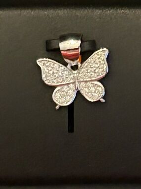 1.00CTW Moissanite Dainty Butterfly Pendant Necklace 925 Sterling Silver 18”